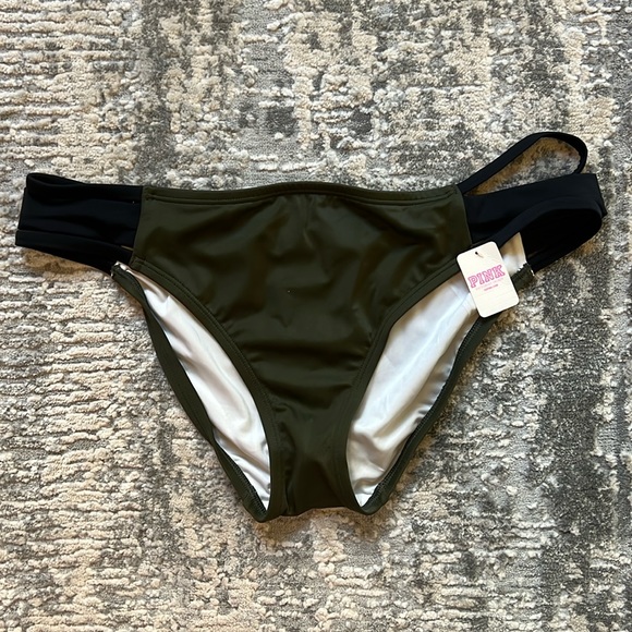 Pink Olive Green Bikini Bottoms - Picture 1 of 3